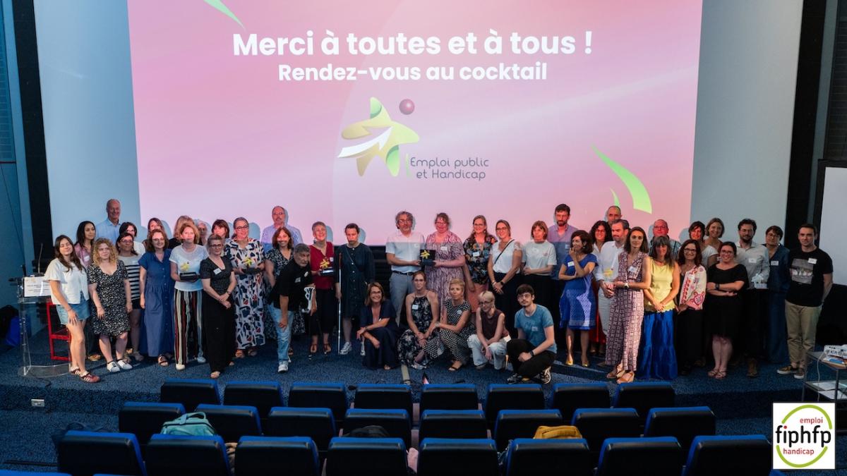 Ensemble des lauréats des trophées emploi public et handicap du FIPHFP en Nouvelle-Aquitaine