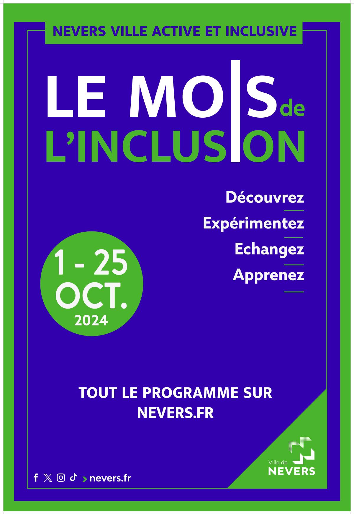 Le moi de l'inclusion - 1er au 25 octobre Nevers