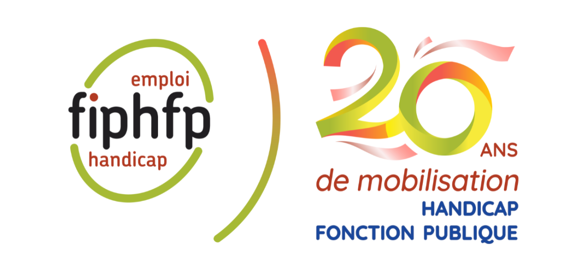 Logo du FIPHFP et mention 20 ans de mobilisation handicap fonction publique