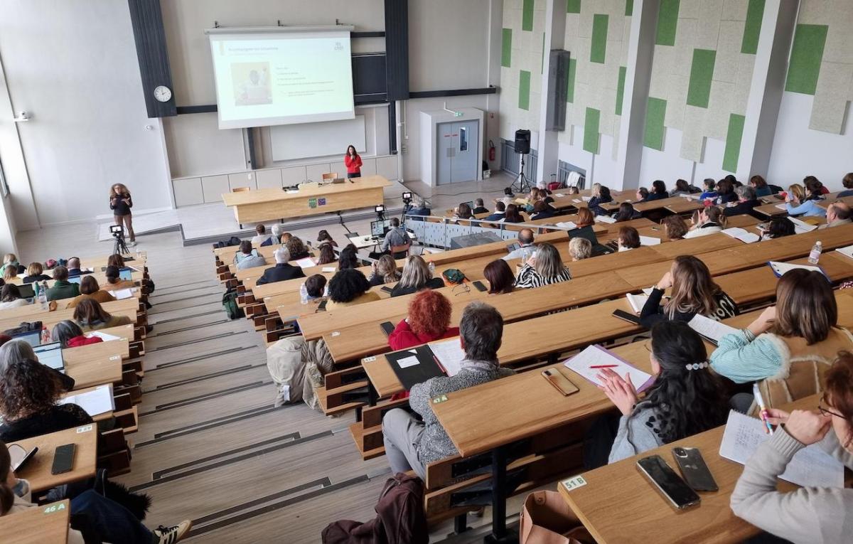 Vue de l'amphithéâtre de l'université de Montpellier où se déroulait le colloque du 10 décembre