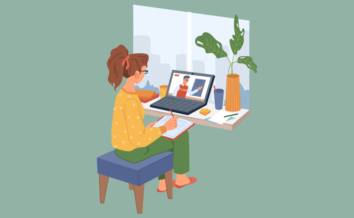 Illustration d'une participante à un webinaire
