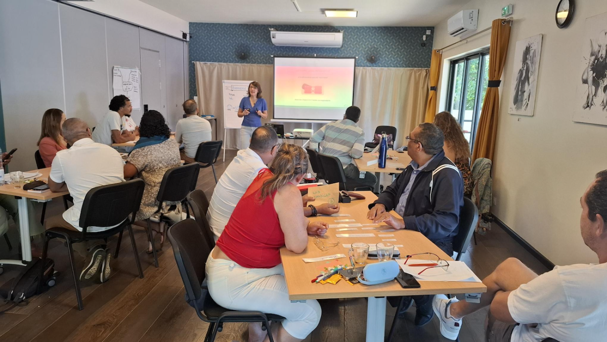 Participants à la réunion organisée à destination des représentants syndicaux de l'Ile de la Réunon sur le handicap