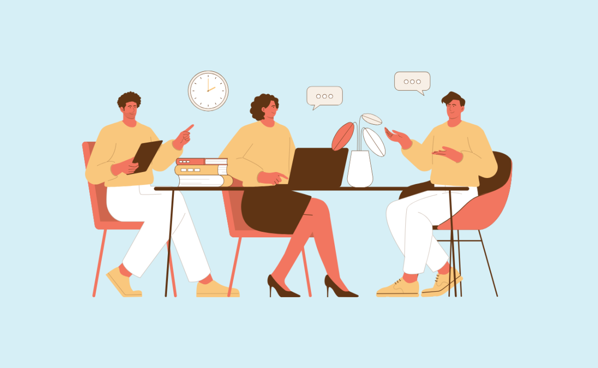 Illustration de personnes qui échangent entre elles