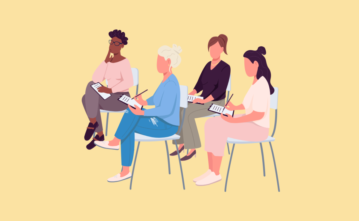 Illustration femmes assises