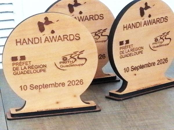 Les trophées Handi Awards 2026 (rond et en bois)